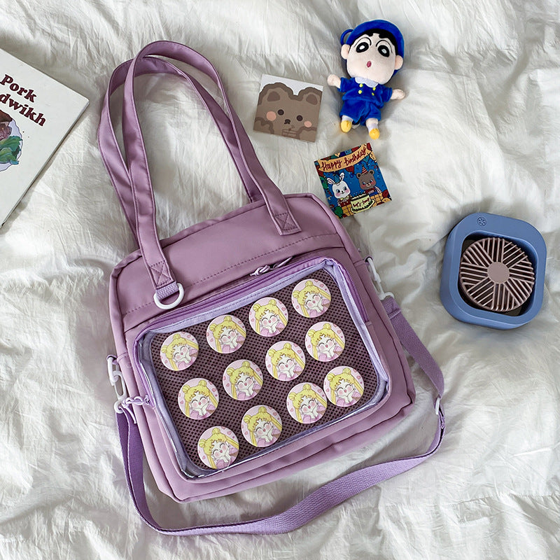 Women's Style Transparent Cartoon Doll Large Capacity Crossbody Bags