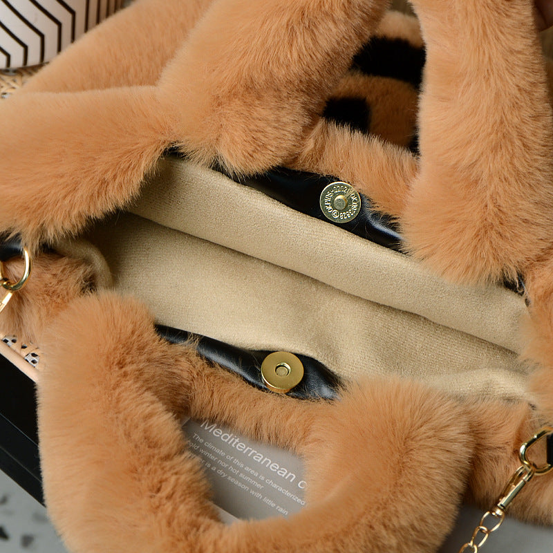 Plush Letter Cute Light Luxury Strap Handbags