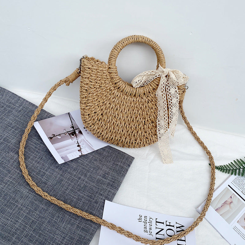 Women's Handmade Straw Fashion Sweet Portable Vegetable Crossbody Bags