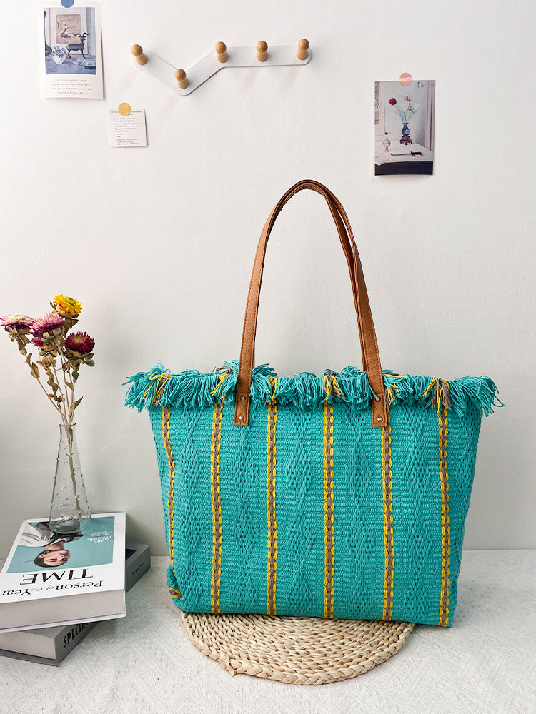 Women's Beach Big Fashion Simple Tassel Mummy Shoulder Bags