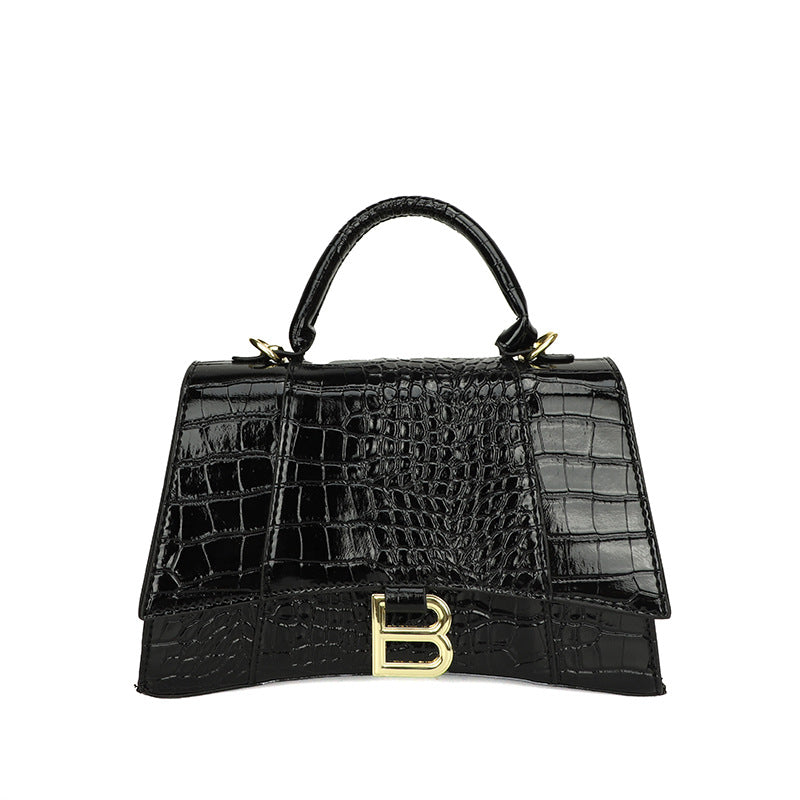 Women's Hourglass Fashion Crocodile Pattern Portable Crossbody Bags