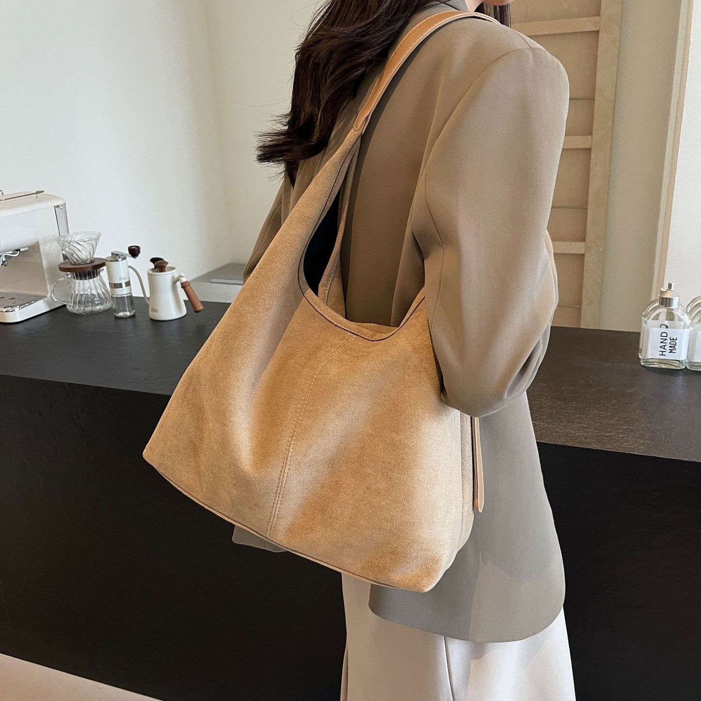 Women's Underarm Retro Textured Leisure Commute Large Shoulder Bags