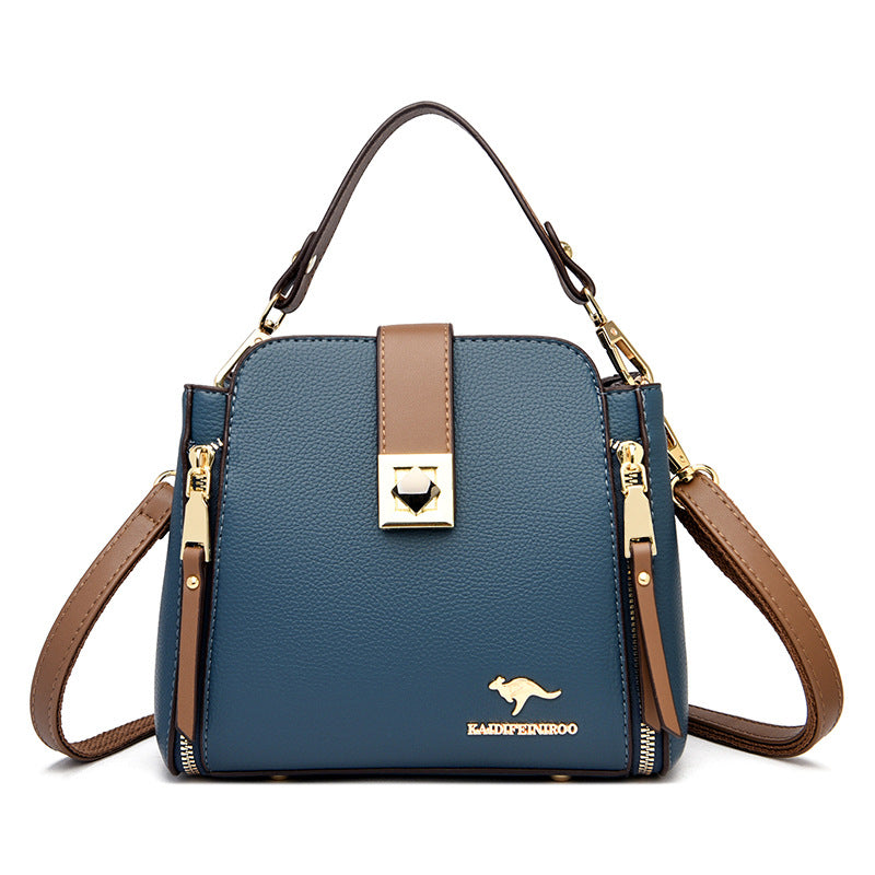 Classic Slouchy Women's Fashion Contrast Color Shoulder Bags