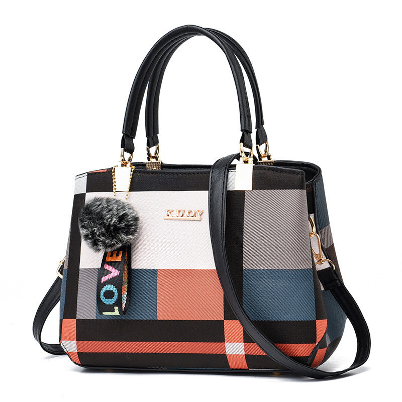 Women's Fashion Plaid Trendy Elegant Large Capacity Shoulder Bags
