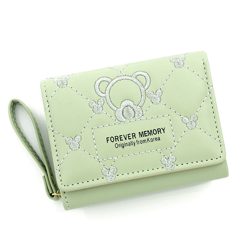Women's Cute Embroidery Short Fashion Embroidered For Ladies Wallet