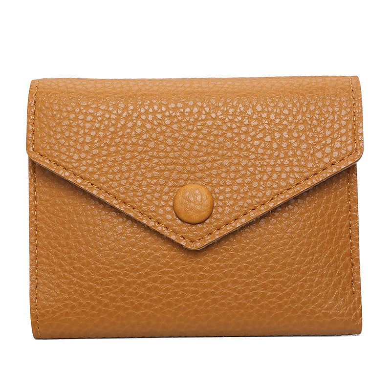 Women's Short Tri Fold Mini Clutch Leather Ladies Wallet