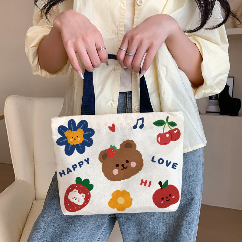 Women's Canvas Cartoon Cabs Korean Style Bags