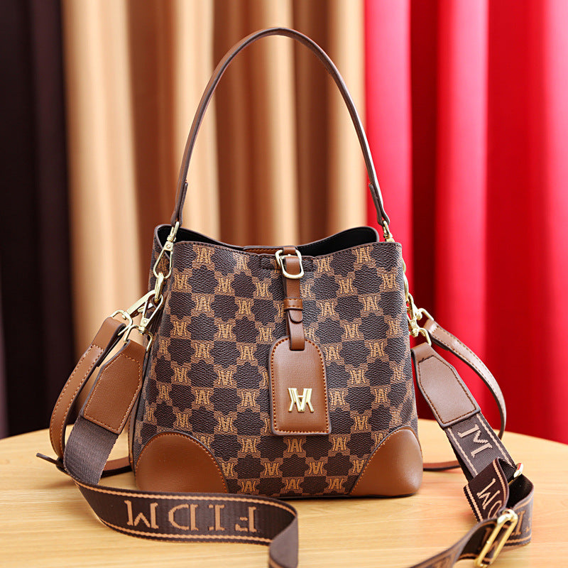 Women's Fashionable Korean Style Soft Leather Bucket Bags