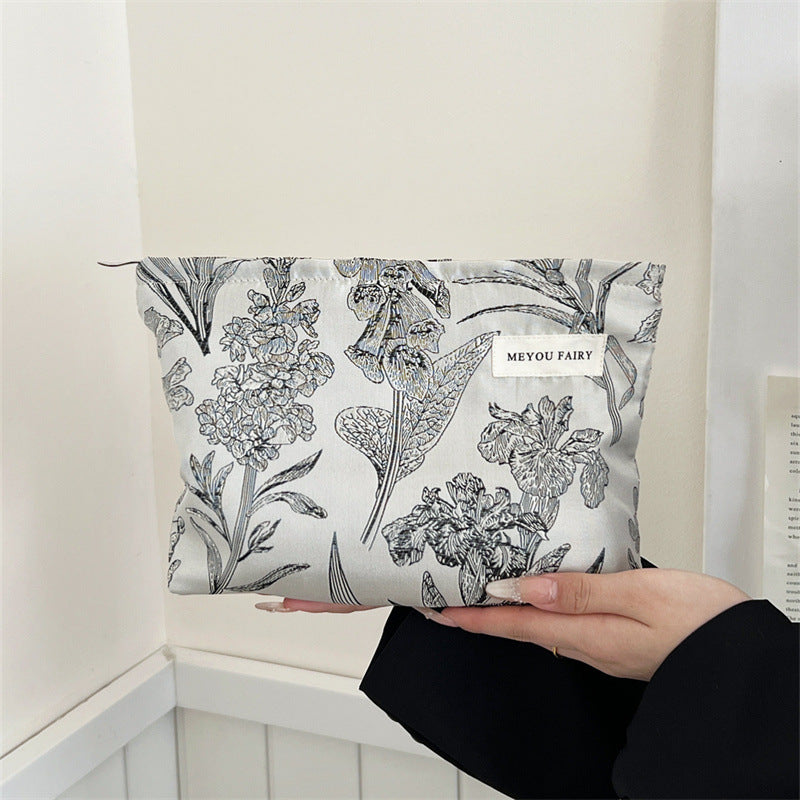Simple Flower Niche High-grade Portable Storage Outing Makeup Bag