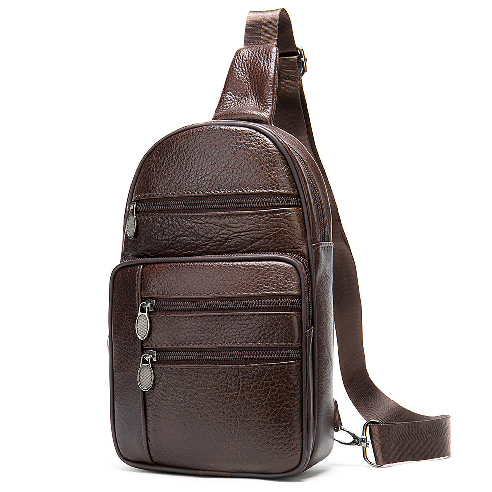 Men's Genuine Leather Pannier First Layer Cowhide Men's Chest Bags