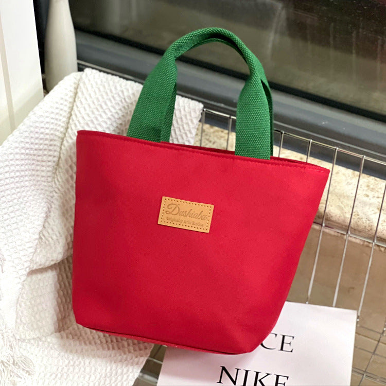 Volume Simple Canvas Lunch Box Hand Handbags