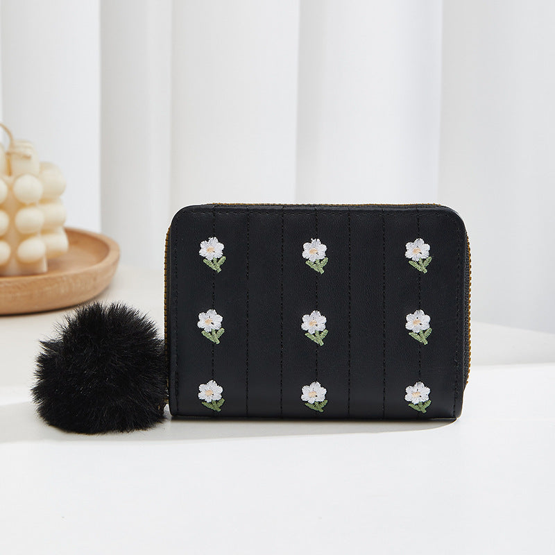 Casual Mini Embroidered Live Streaming Benefits Ladies Wallets