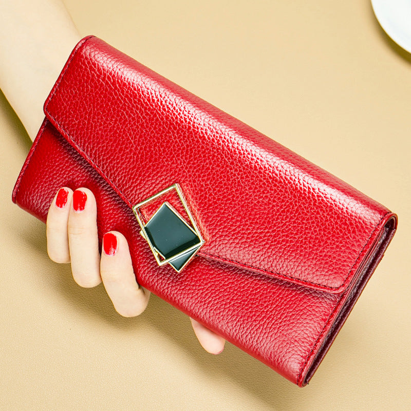 Women's Long Fashion Lucky Yellow Soft Clutch Ladies Wallet