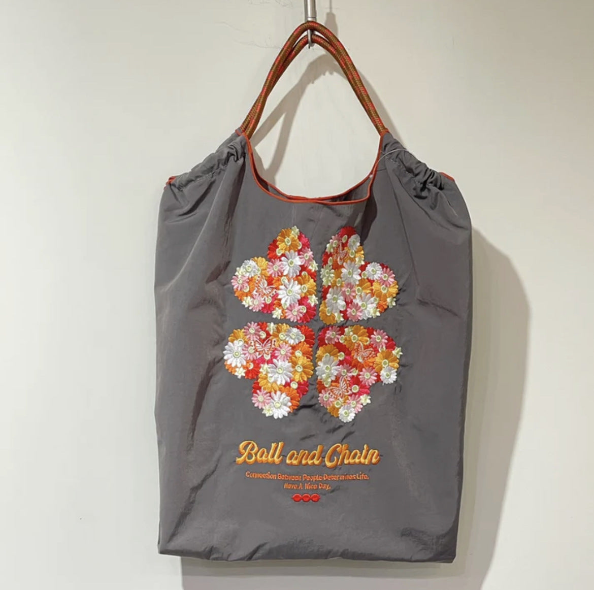Macaron Embroidered Shopping Niche Nylon Cloth Handbags