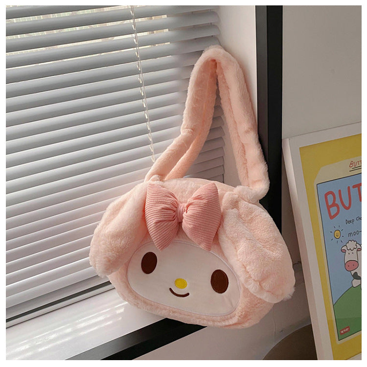 Women's Cute Cartoon Doll Large Capacity Plush Handbags