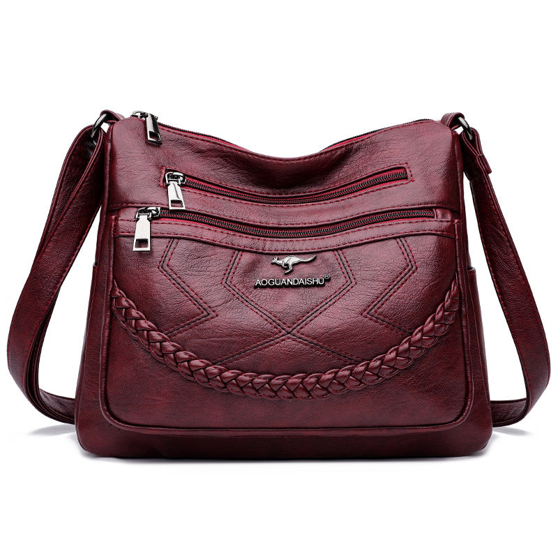 Mom Simple Fashion Soft Leather Lady Crossbody Bags