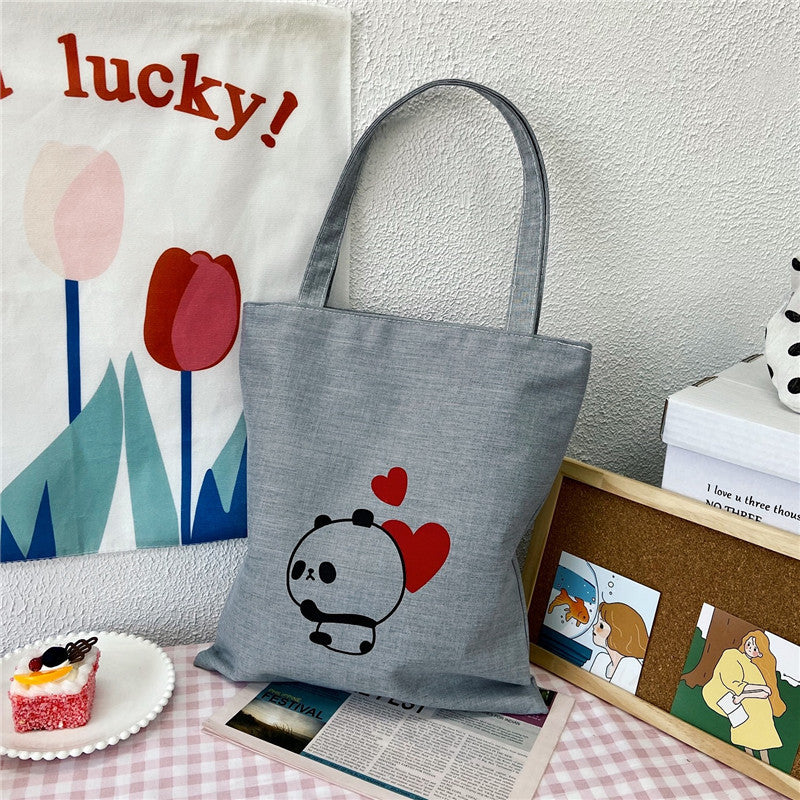 Canvas Printed Simple Fashion Packaging Book Handbags