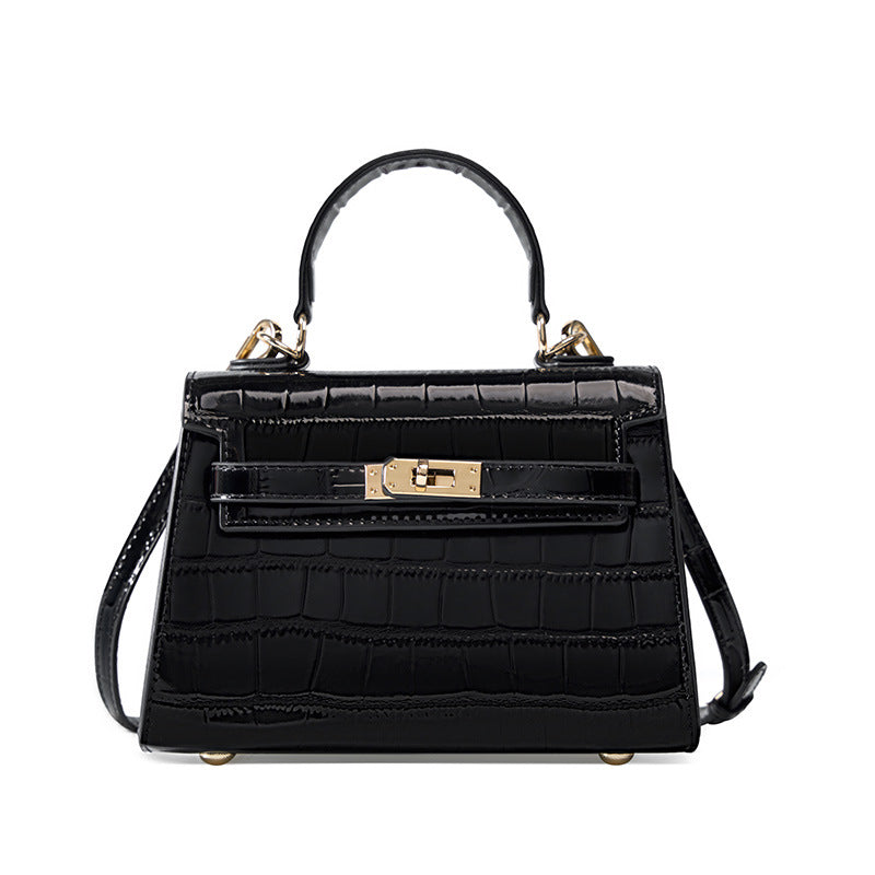 Women's Luxury Portable Crocodile Pattern Kelly Cowhide Handbags