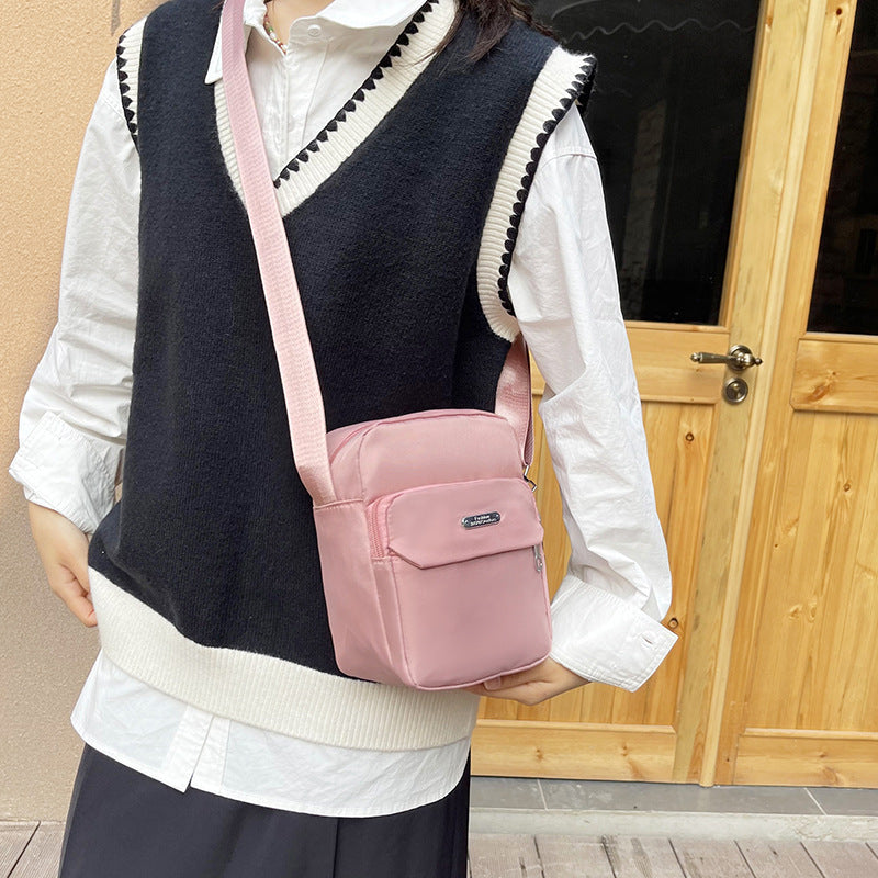 Women's Solid Color Multilayer Fashion Waterproof Multifunctional Shoulder Bags