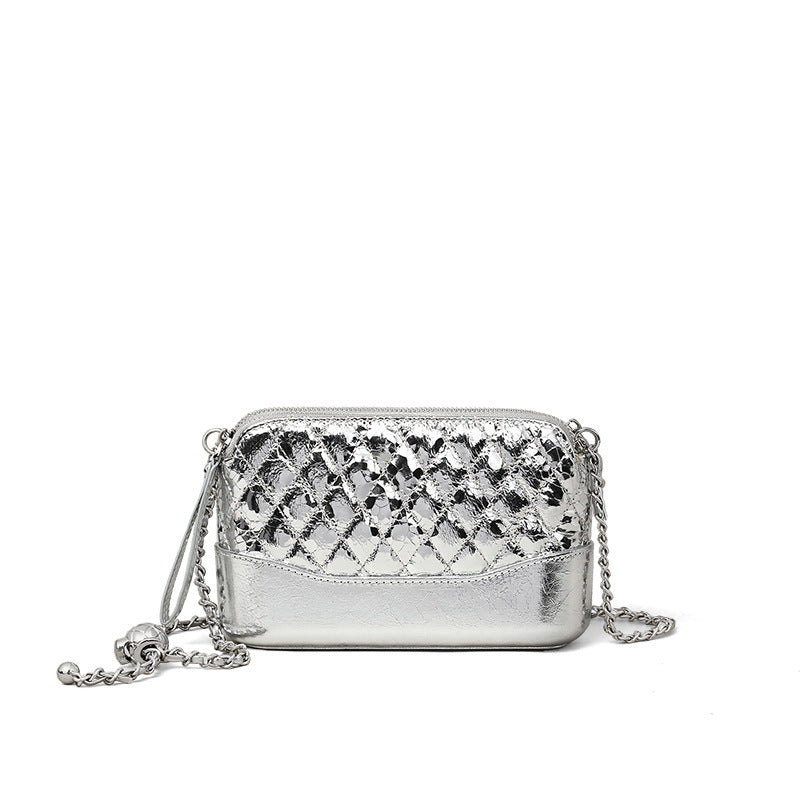 Women's Summer Hobo Sier Golden Balls Chain Women's Messenger Bag