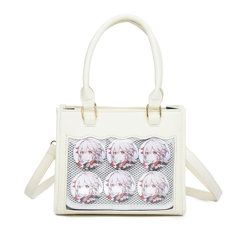 Women's Rhombus Lace Cartoon Cute Portable Two-dimensional Handbags