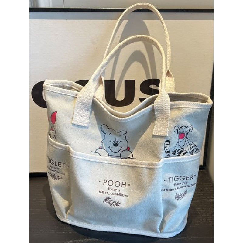 Retro Female Large Capacity Canvas Class Book Shoulder Bags