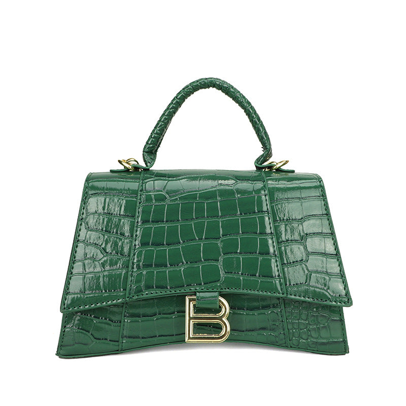 Women's Hourglass Fashion Crocodile Pattern Portable Crossbody Bags