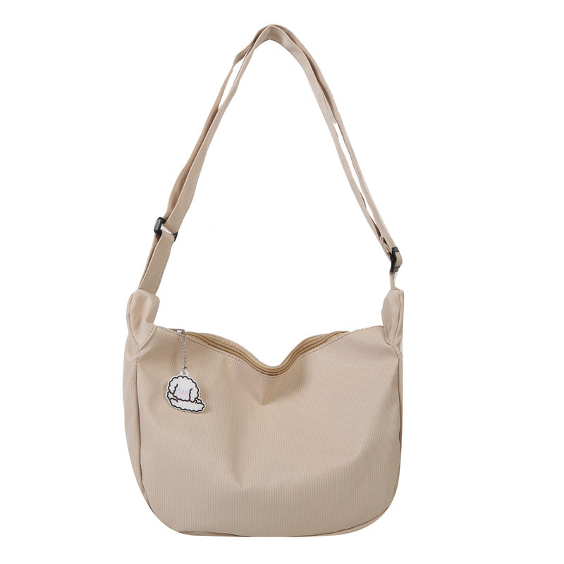 Women's Large Capacity Canvas Solid Color Simple Shoulder Bags