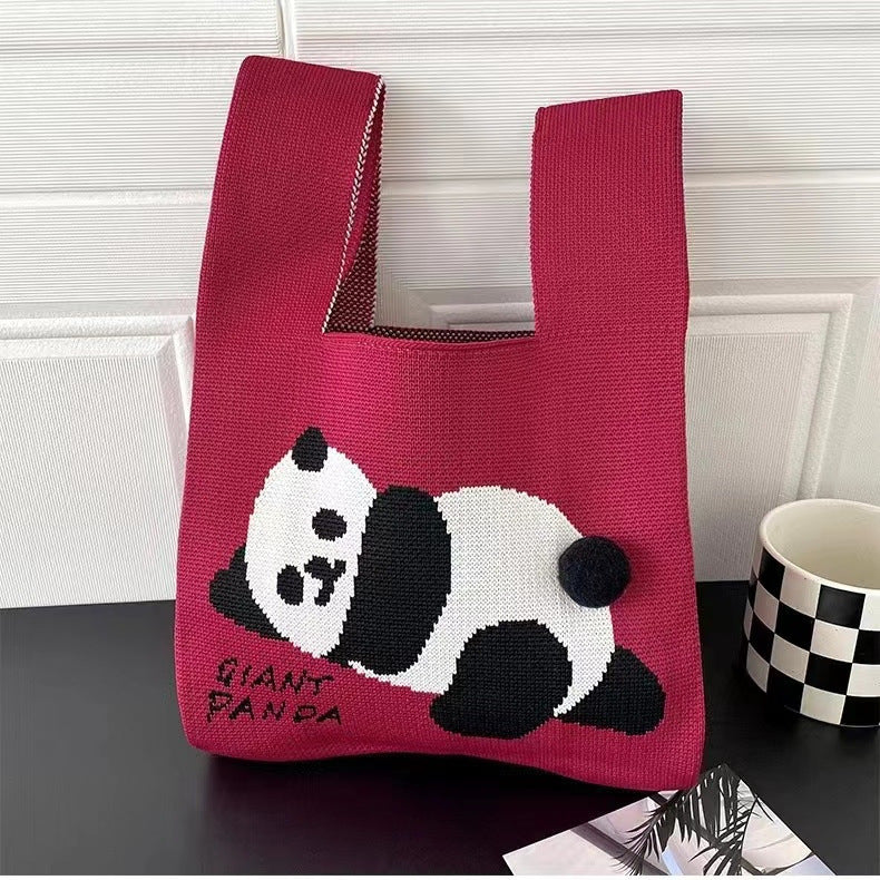 Treasure Series Panda Knitted Cute Souvenir Handbags