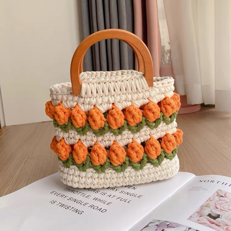 Tulip Hand-woven Strip Thread Material Gifts Handbags
