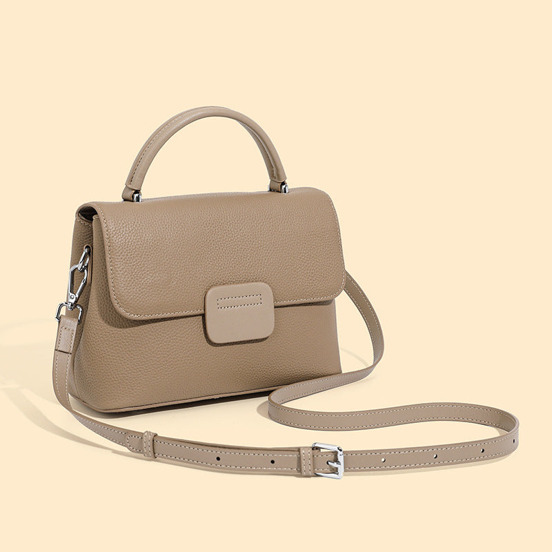 Women's Layer Cowhide Simple Fashion Classic Shell 2 Strap Crossbody Bags