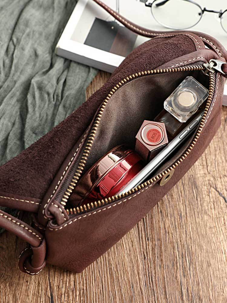 Women's Leather Cross-section Soft Vegetable Tanned Retro Crossbody Bags