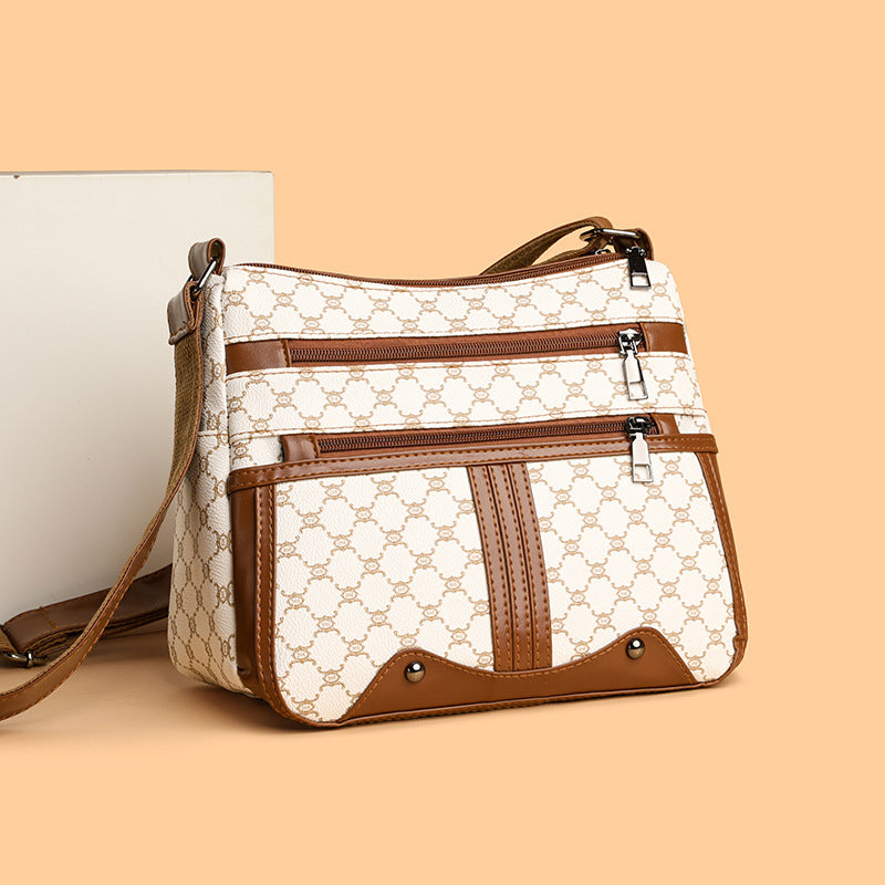Women's Stitching Pattern Mom Daily Commuting Crossbody Bags