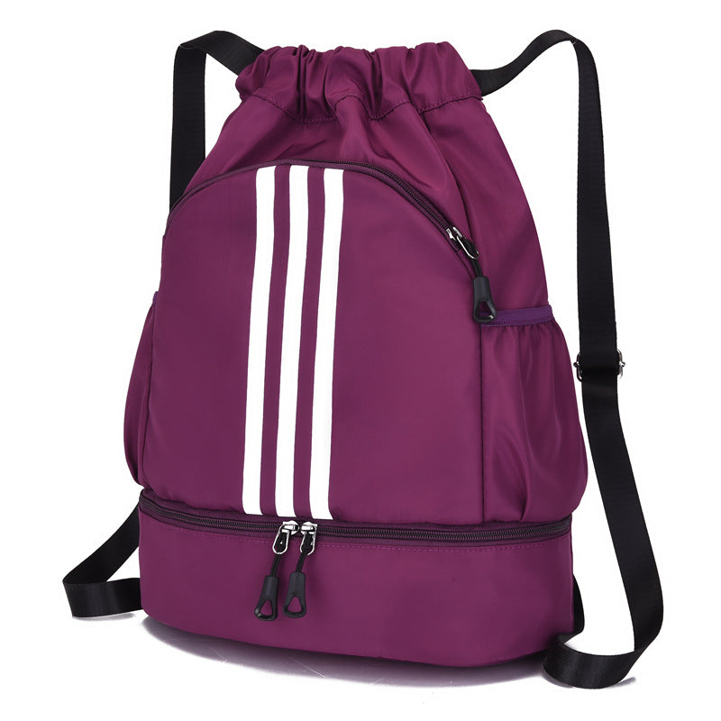 Versatile Classic Fashion Striped Drawstring Leisure Backpacks