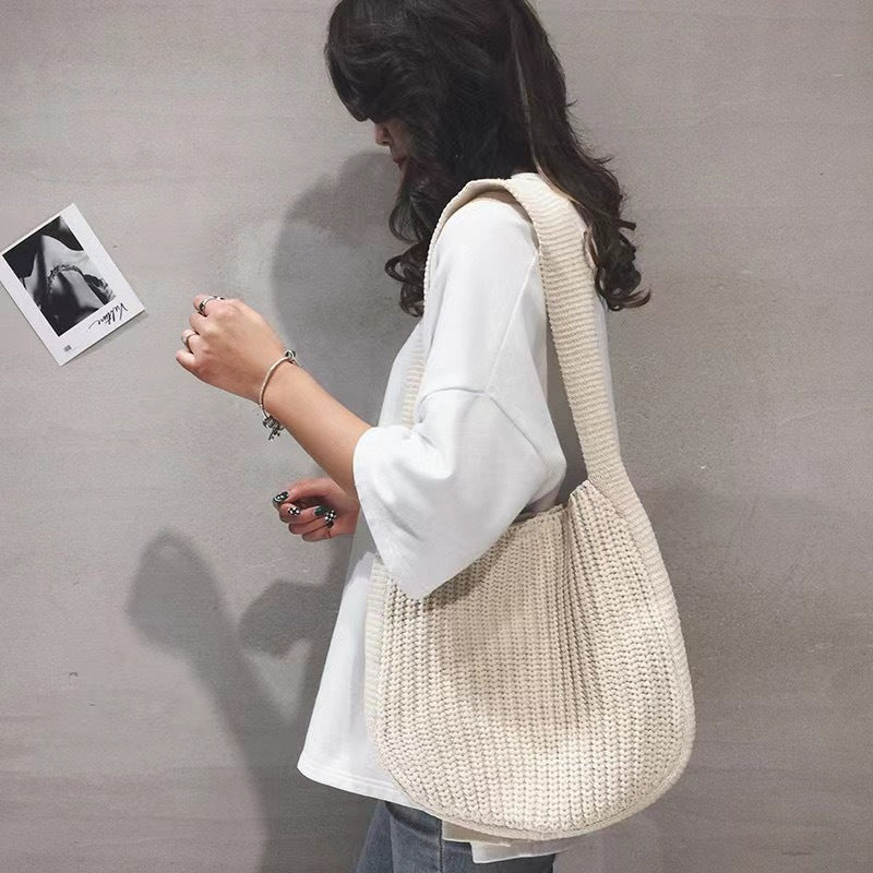 Versatile Knitted Large Capacity Female Fashion Shoulder Bags