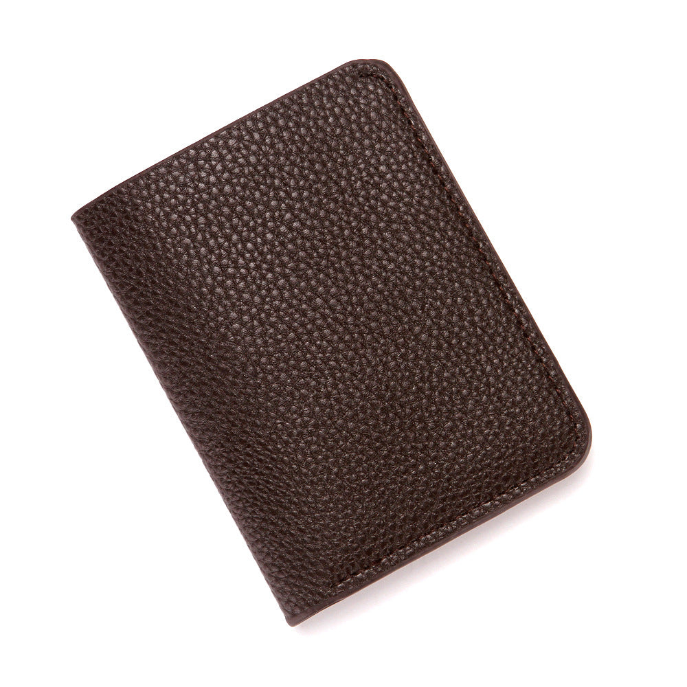 Men's Short Document Litchi Pattern Portable Large Men's Wallets