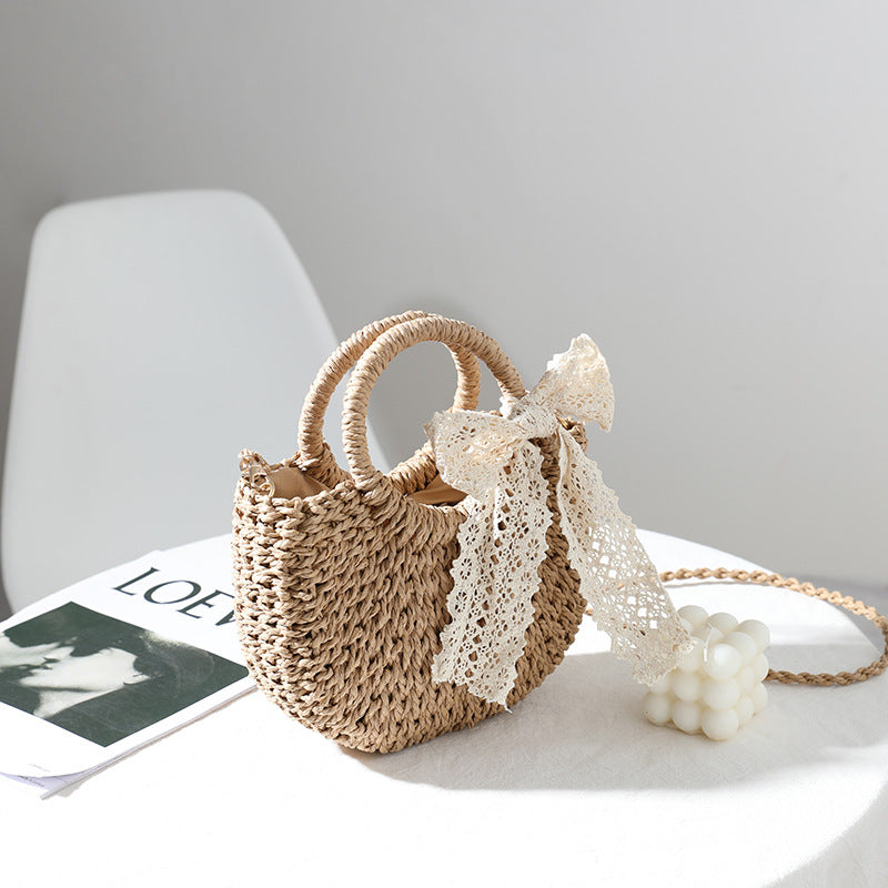 Women's Handmade Straw Fashion Sweet Portable Vegetable Crossbody Bags