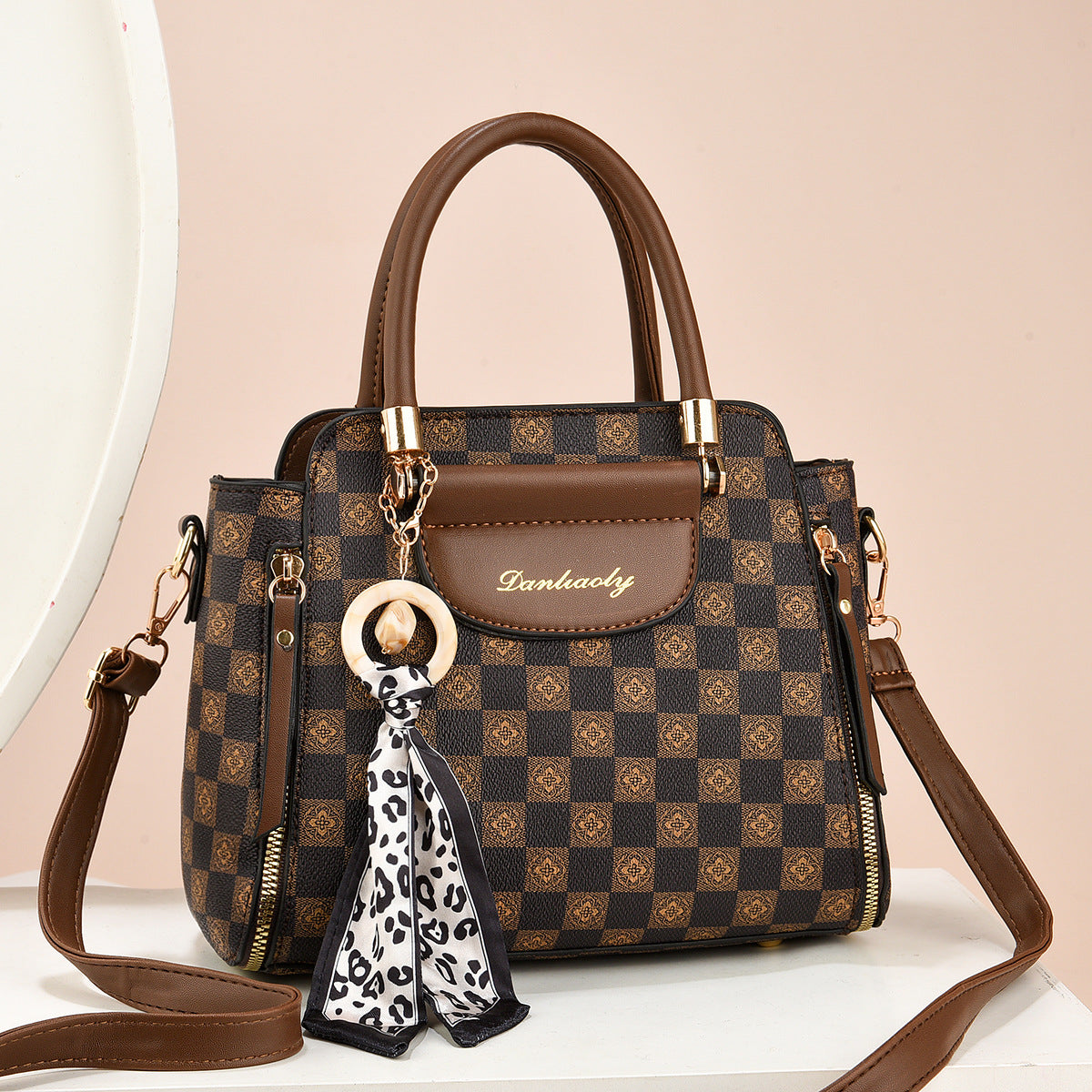 Casual Women's Retro Textured Silk Scarf Shoulder Bags