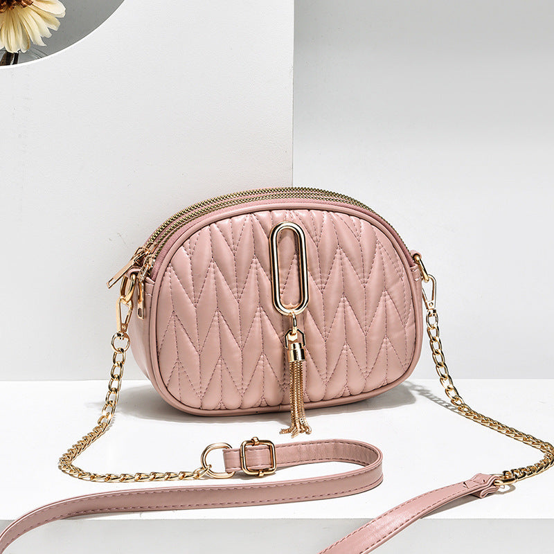 Women's Fashionable Texture Popular Korean Style Chain Shoulder Bags