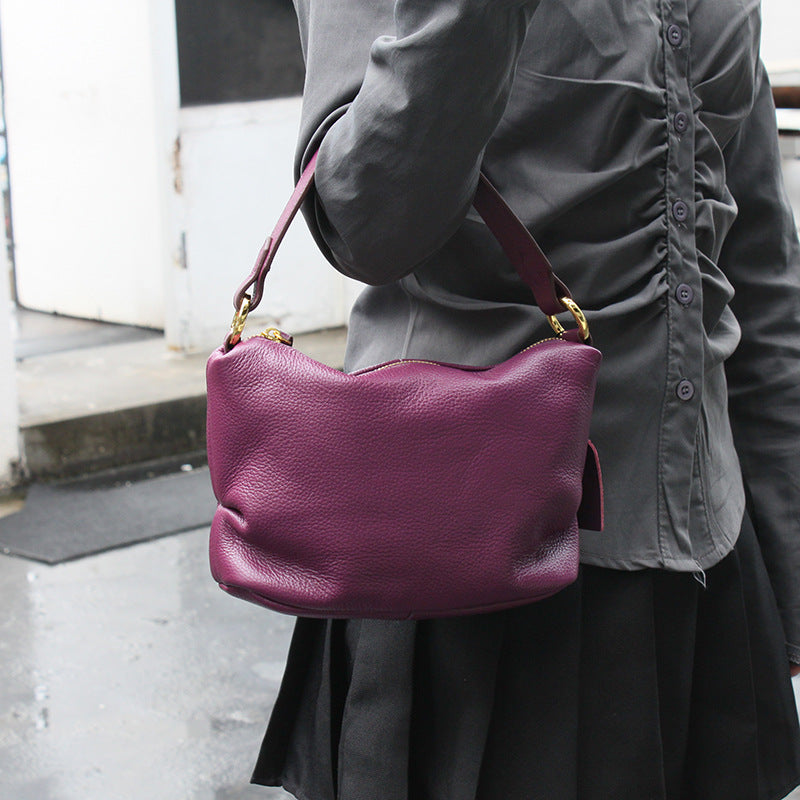 Women's Style Commuter Fresh First Layer Cowhide Mori Shoulder Bags
