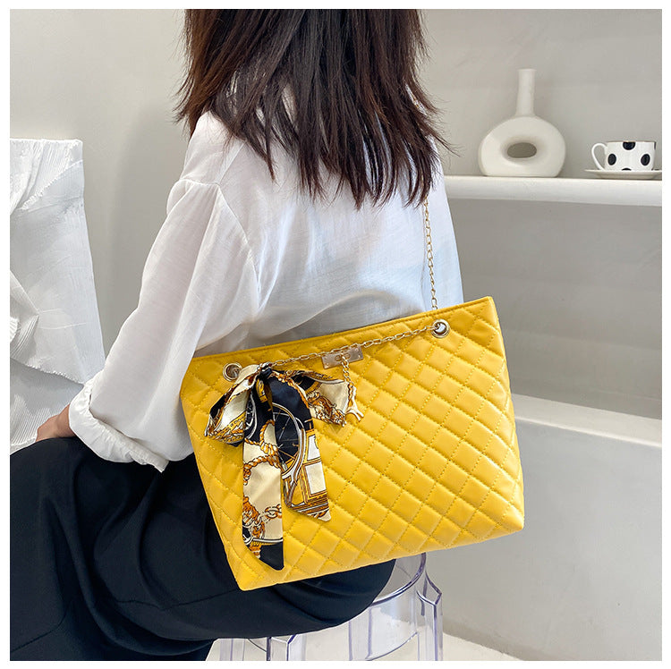 Women's Korean Deer Rhombus Underarm Silk Scarf Shoulder Bags