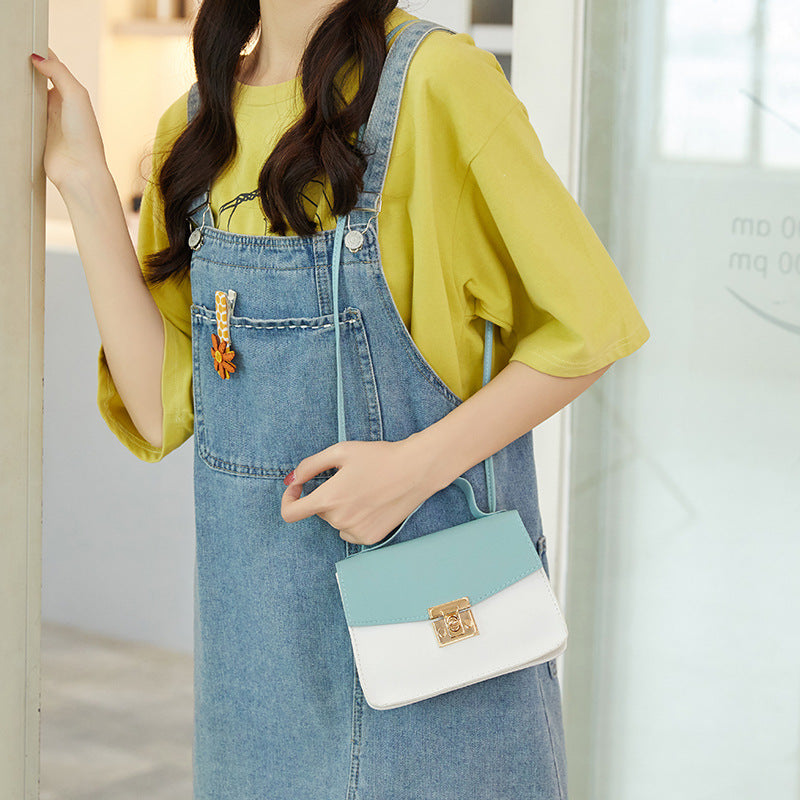 Women's Fashion Color Contrast Sweet Drawstring Bags