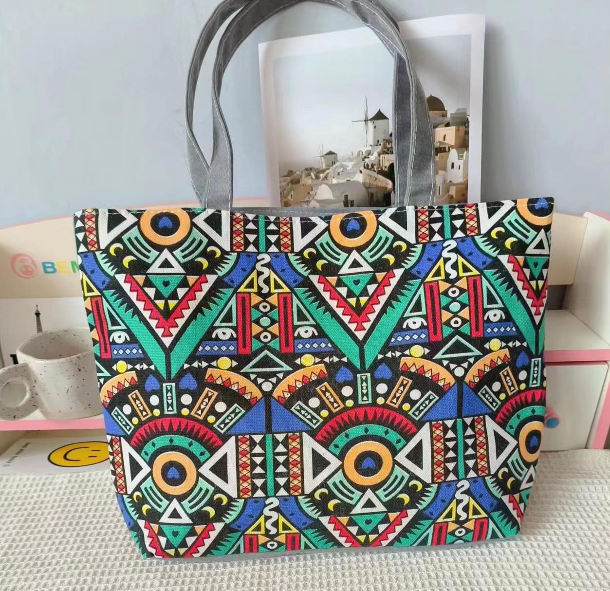 Women's Classy Canvas Large Capacity Printed Shoulder Bags