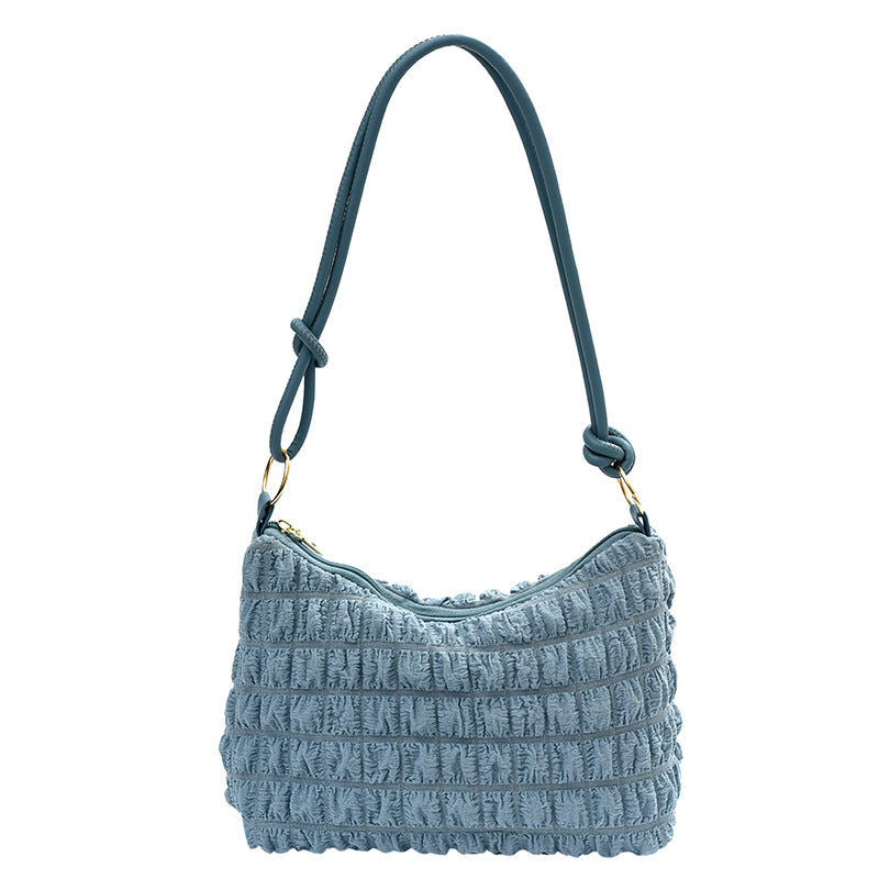 Women's Bubble Soft Pleated Underarm Girly Fashion Crossbody Bags