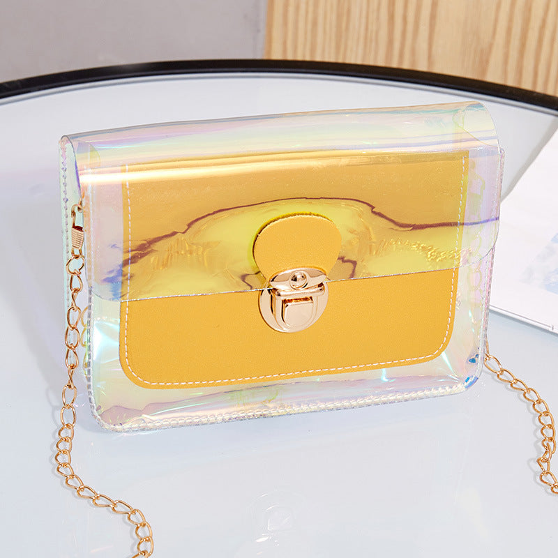 Women's Transparent Jelly Chain Fashionable Elegant Mobile Shoulder Bags