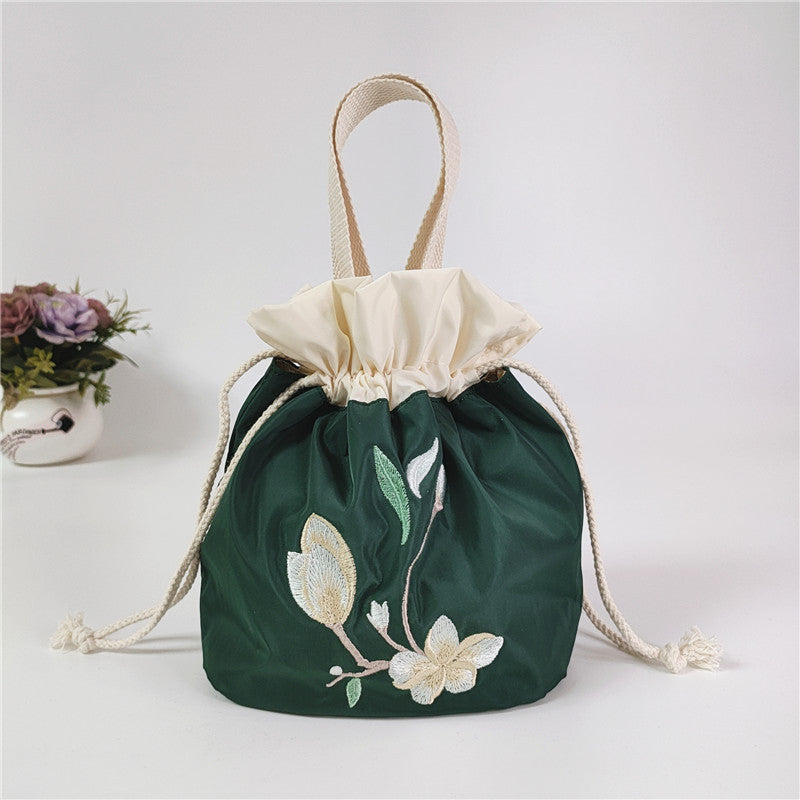 Versatile Embroidered Vintage Silk Cloth Mobile Handbags