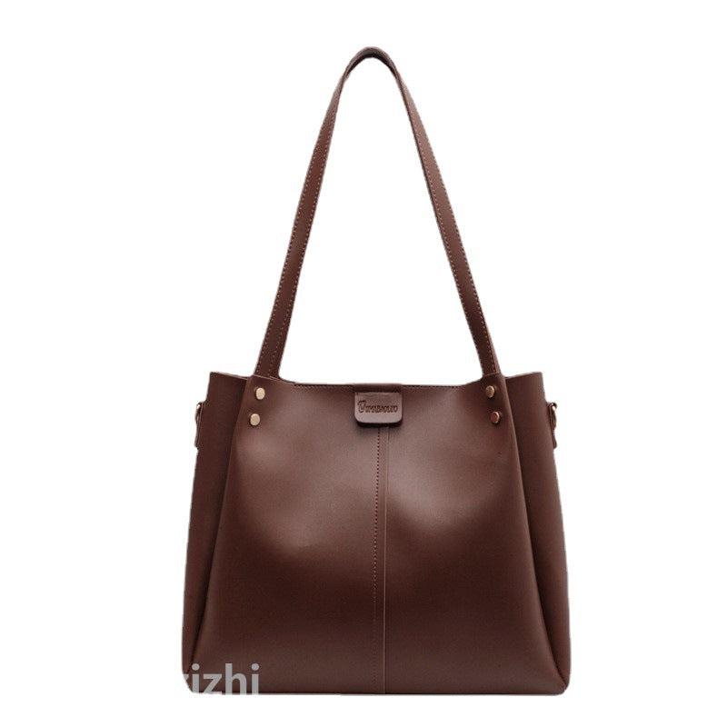 Women's Large Capacity Fashion Wide Strap Portable Shoulder Bags