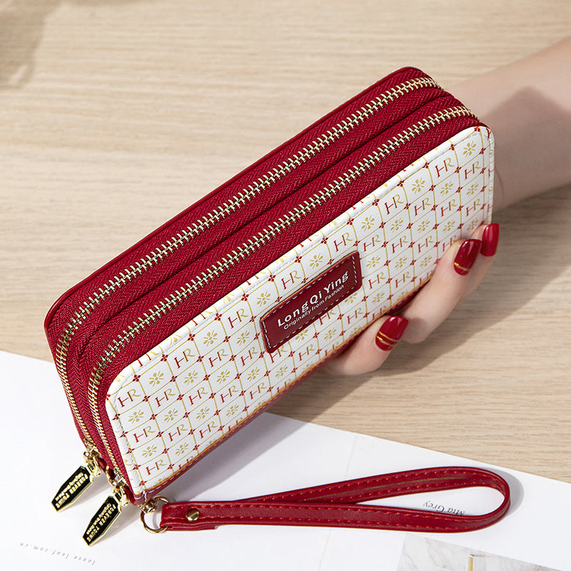 Women's Wild Double Zipper Korean Style Letters Large Capacity Mobile Ladies Wallets