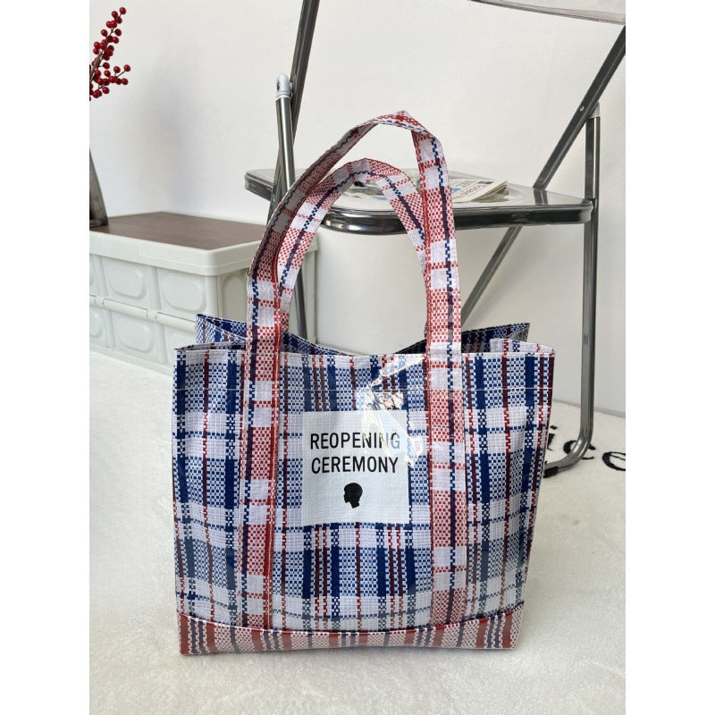 Knitted Hand Snakeskin Pocket Plastic Carrying Shoulder Bags