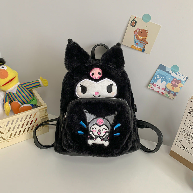 Cute Cartoon Female Sweet Kitten Plush Backpacks
